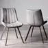 Fontana Dining Chair with Black Legs - Grey, Velvet