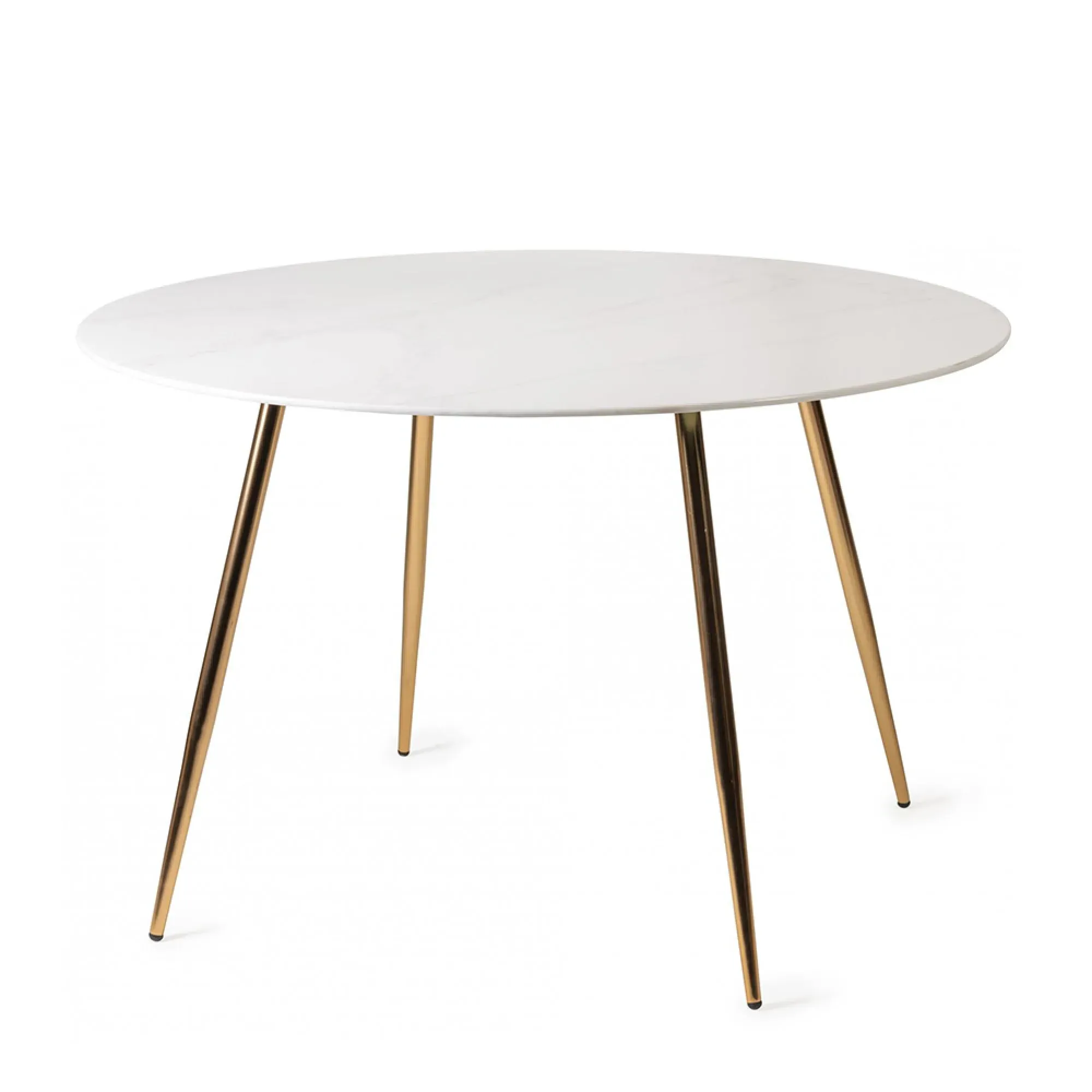 Francesca Round Dining Table - White Marble Effect, Glass