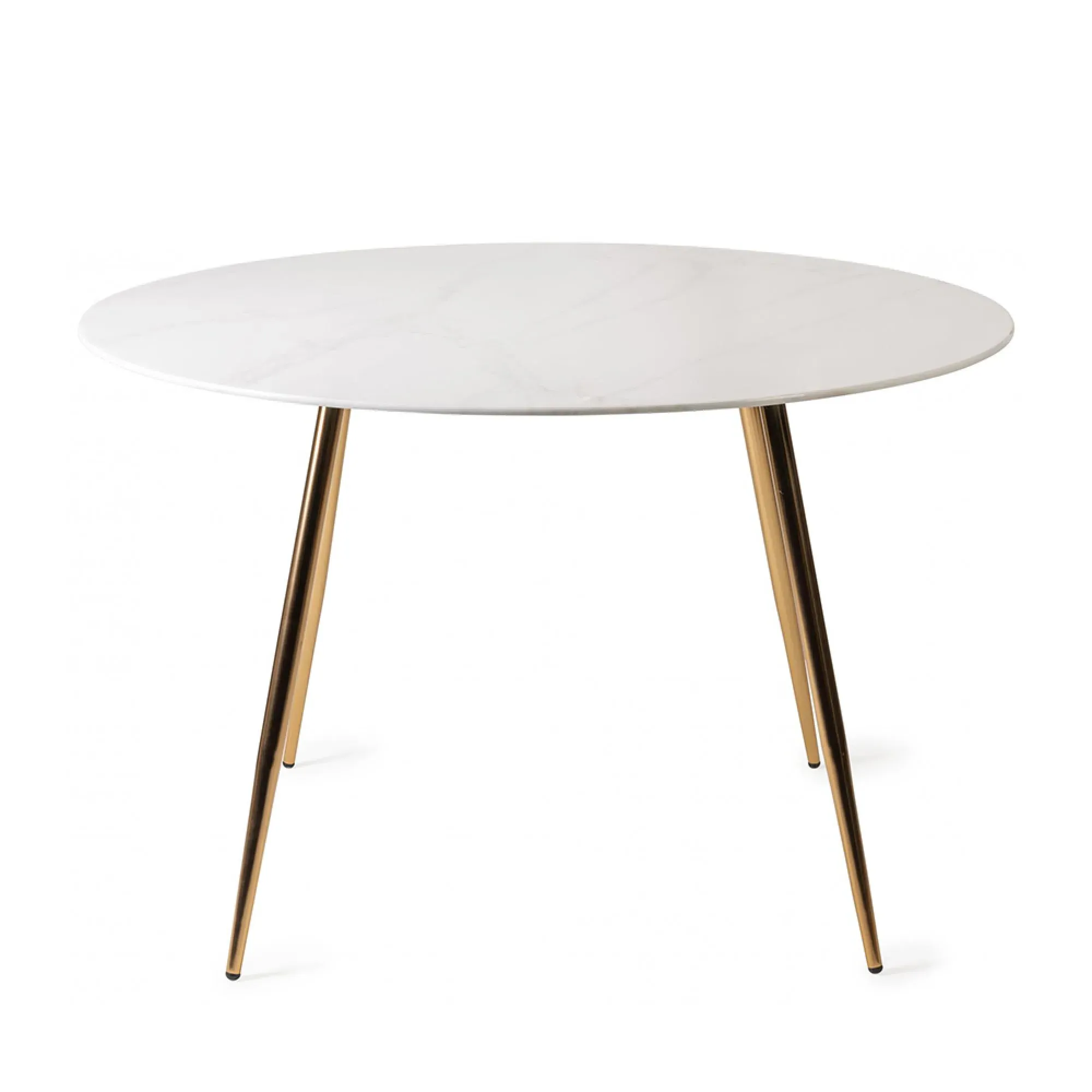 Francesca Round Dining Table - White Marble Effect, Glass