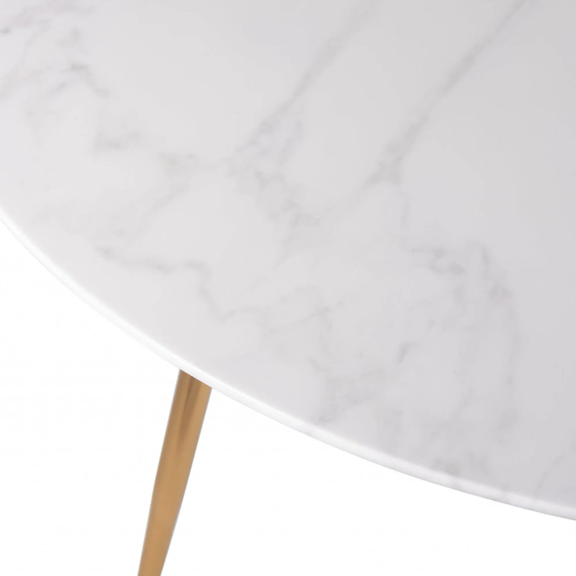Francesca Round Dining Table - White Marble Effect, Glass