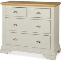 Hampstead 2+2 Drawer Chest - Soft Grey, Oak
