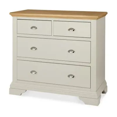 Hampstead 2+2 Drawer Chest - Soft Grey, Oak image