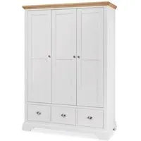 Hampstead 3 Door Combi Wardrobe - Ivory, Oak