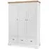 Hampstead 3 Door Combi Wardrobe - Ivory, Oak