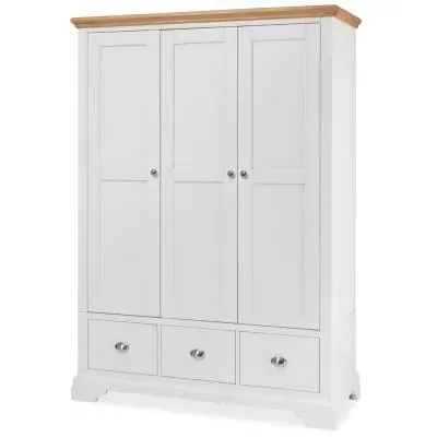 Hampstead 3 Door Combi Wardrobe - Ivory, Oak image