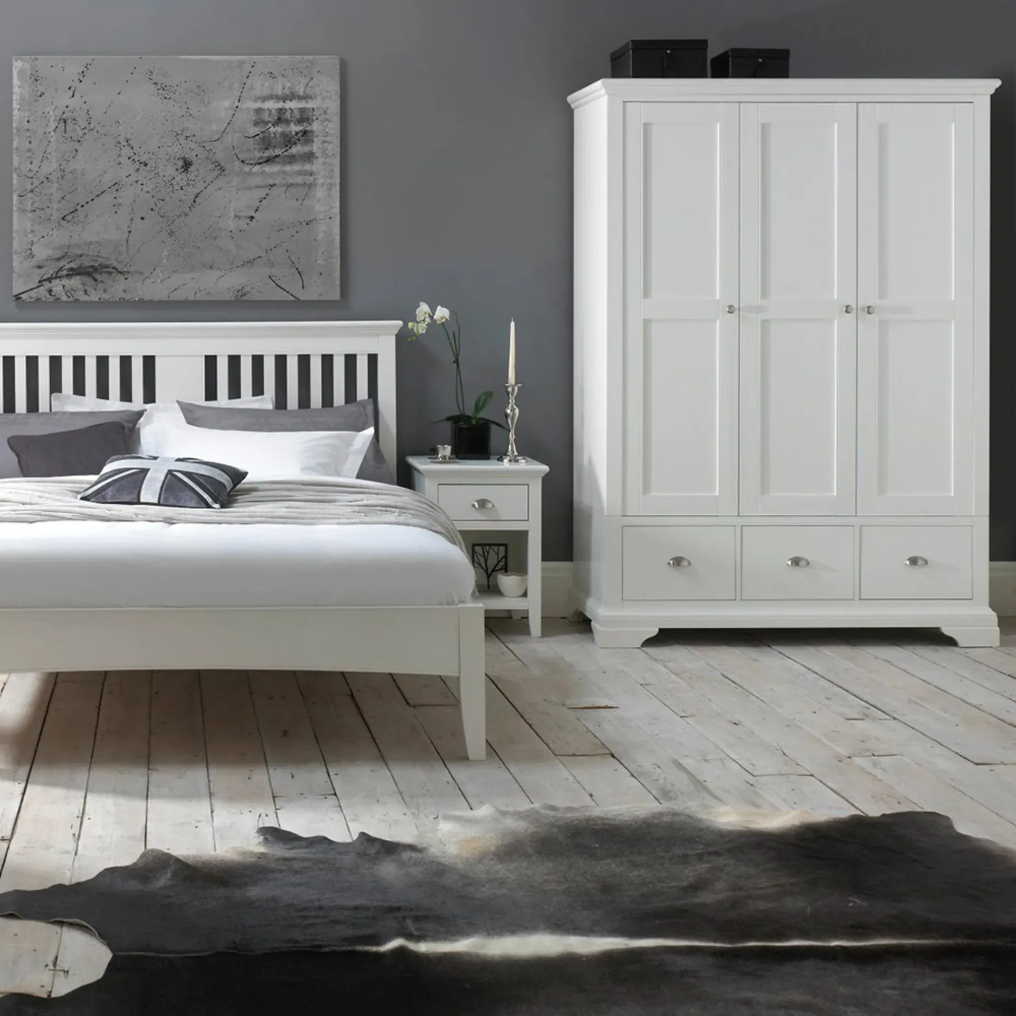 Hampstead 3 Door Combi Wardrobe - White