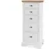 Hampstead 5 Drawer Tall Chest - Ivory, Oak