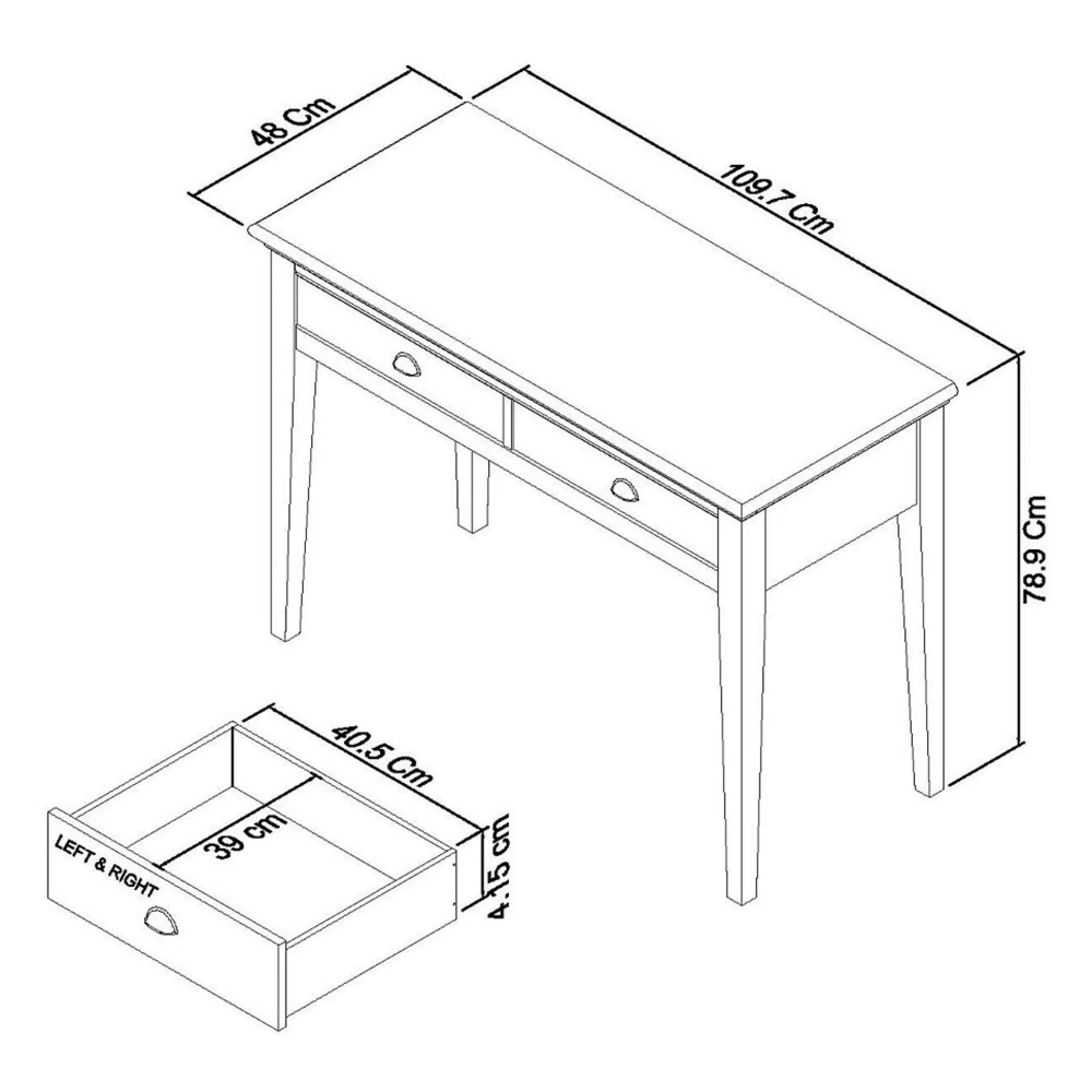 Hampstead Dressing Table with Storage - White