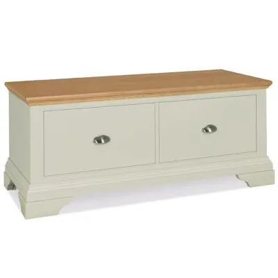 Hampstead Soft Grey and Pale Oak Blanket Box - Grey, Oak image