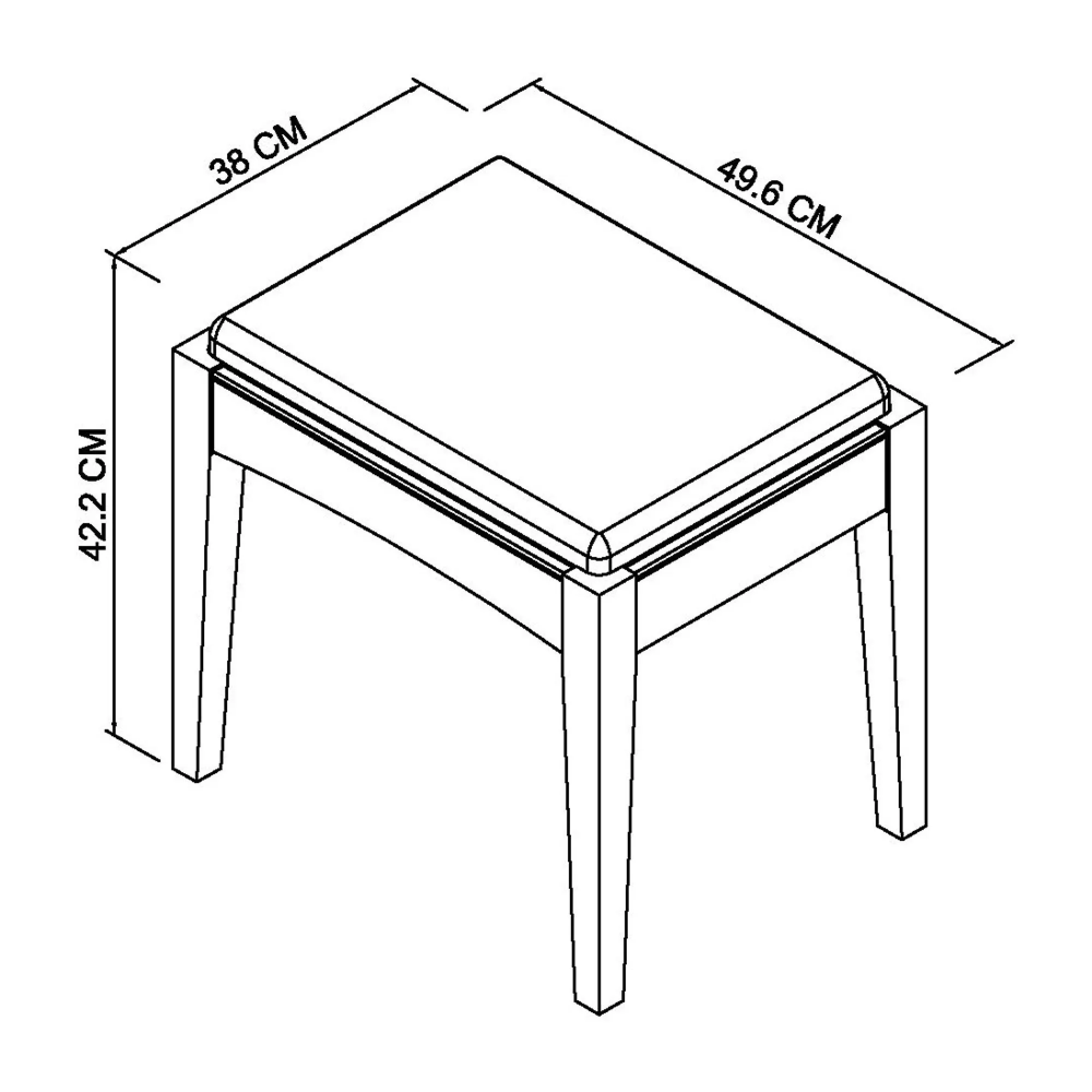 Hampstead Stool - White, Pebble Grey Fabric