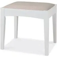 Hampstead Stool - White, Pebble Grey Fabric