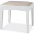 Hampstead Stool - White, Pebble Grey Fabric