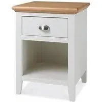 Hampstead Two Tone 1 Drawer Bedside Cabinet - Ivory, Oak