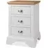 Hampstead Two Tone 3 Drawer Bedside Cabinet - Ivory, Oak