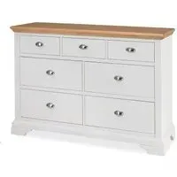 Hampstead Two Tone 3+4 Drawer Chest - Ivory, Oak