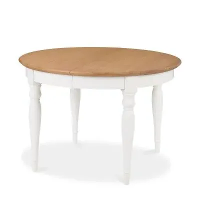 Hampstead Two Tone 6 Seater Extendable Dining Table - Ivory, Oak image