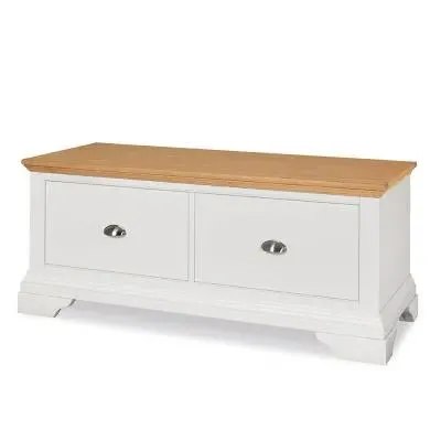 Hampstead Two Tone Blanket Box - Ivory, Oak