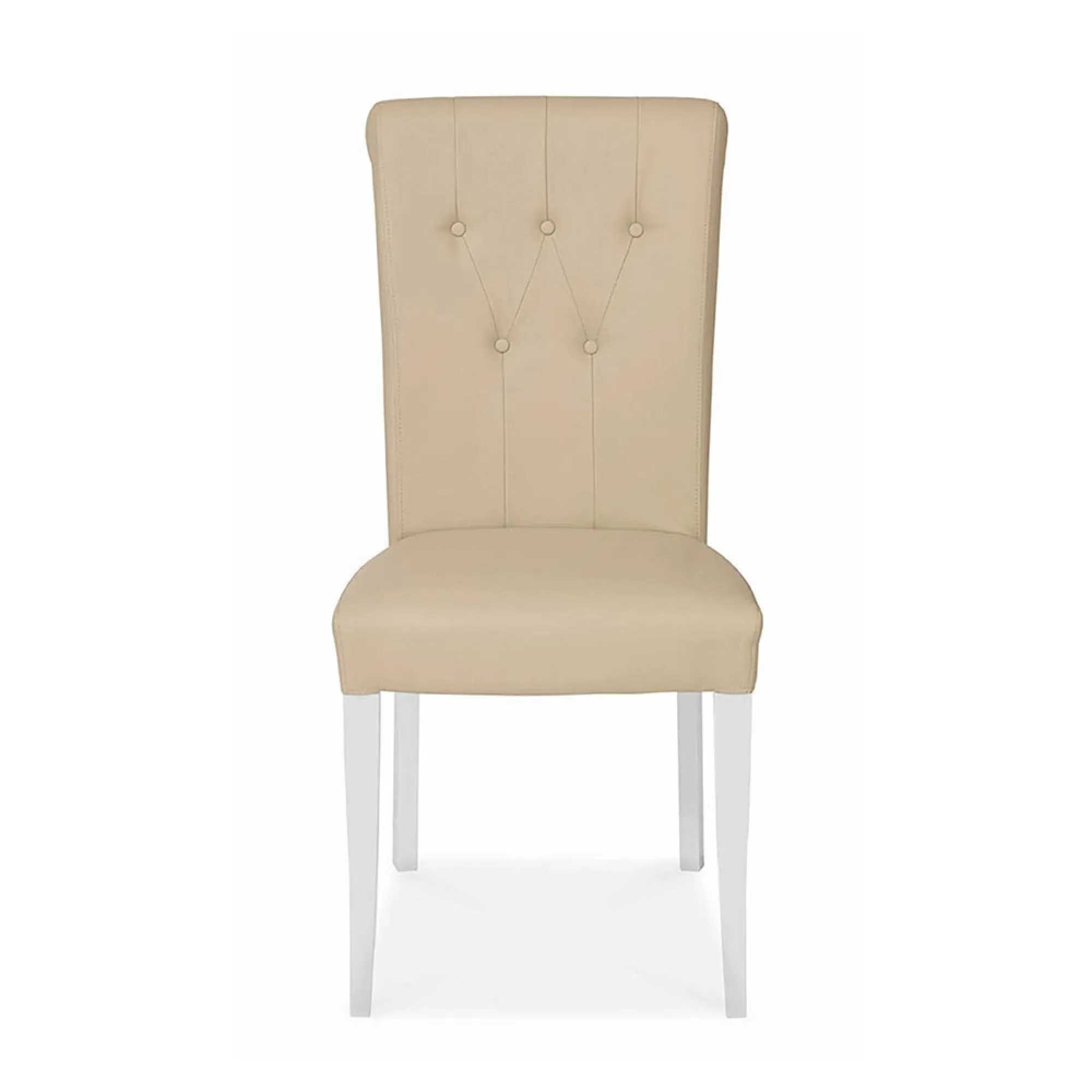 Hampstead Two Tone Upholstered Dining Chair - Ivory, Bonded Leather