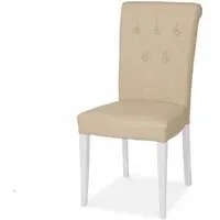Hampstead Two Tone Upholstered Dining Chair - Ivory, Bonded Leather