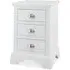 Hampstead White 3 Drawer Bedside Cabinet - White