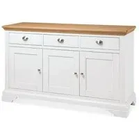 Hampstead Wide 3 Door Sideboard - Ivory, Oak