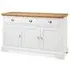 Hampstead Wide 3 Door Sideboard - Ivory, Oak
