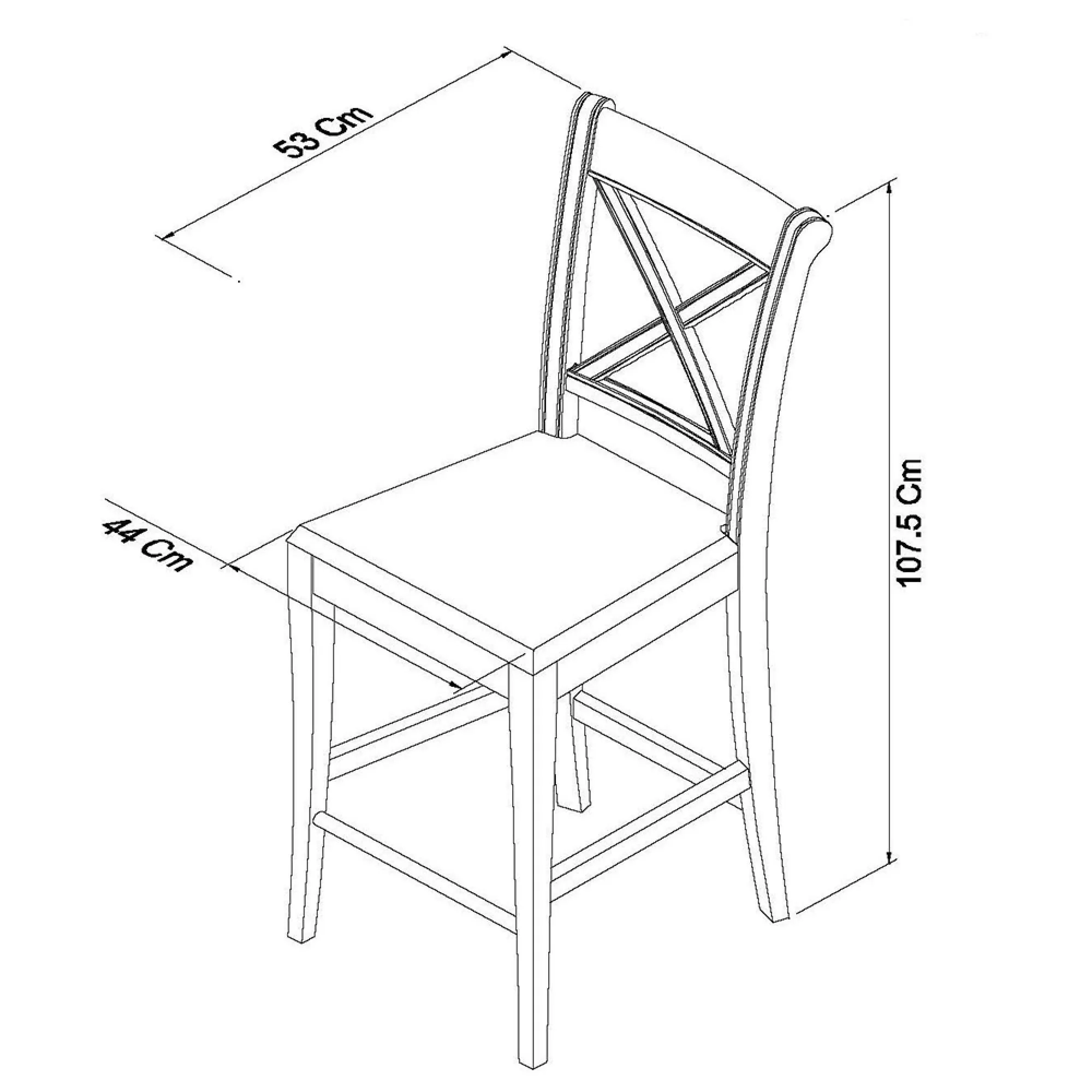 Hampstead X Back Barstool - Ivory, Bonded Leather