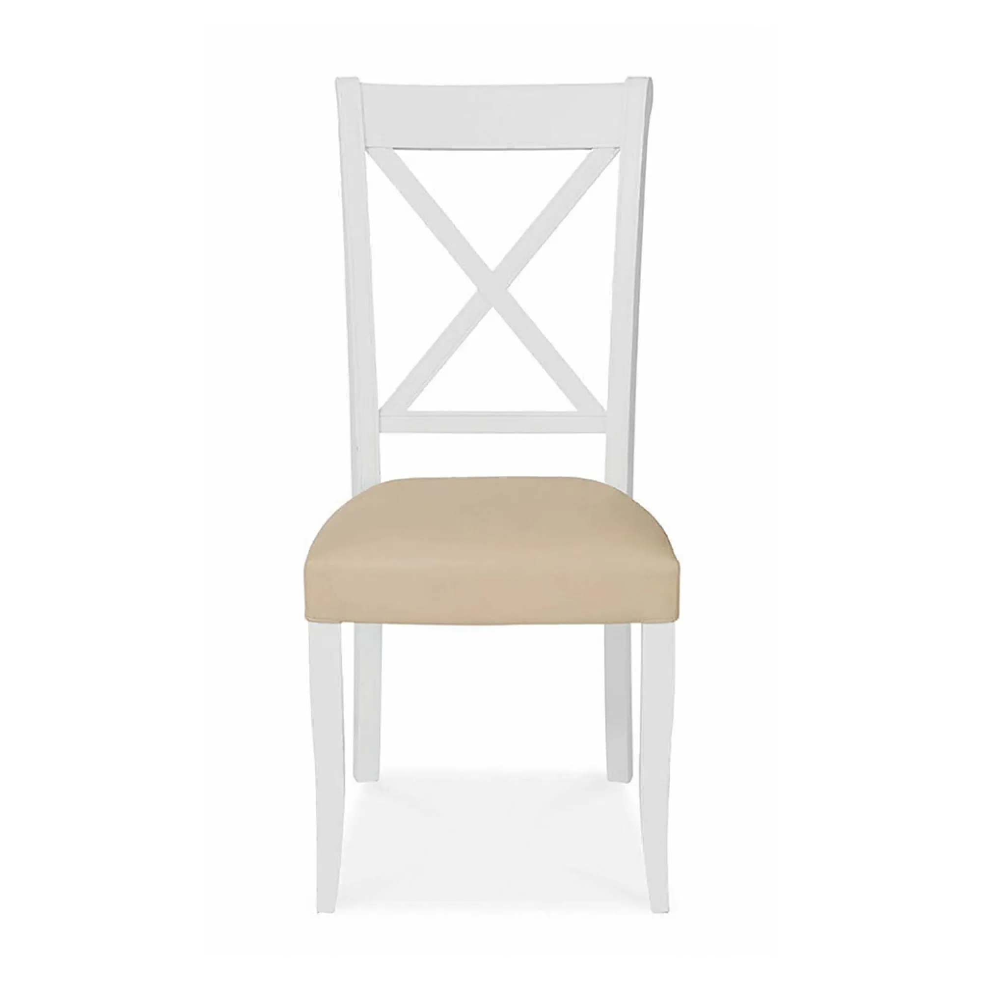 Hampstead X Back Dining Chair - Ivory, Bonded Leather