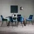 Hirst 6-Seater Dining Set with Fontana Chairs - Blue, Velvet