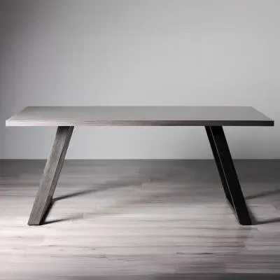 Hirst 6-Seater Dining Table - Grey, Tempered Glass image