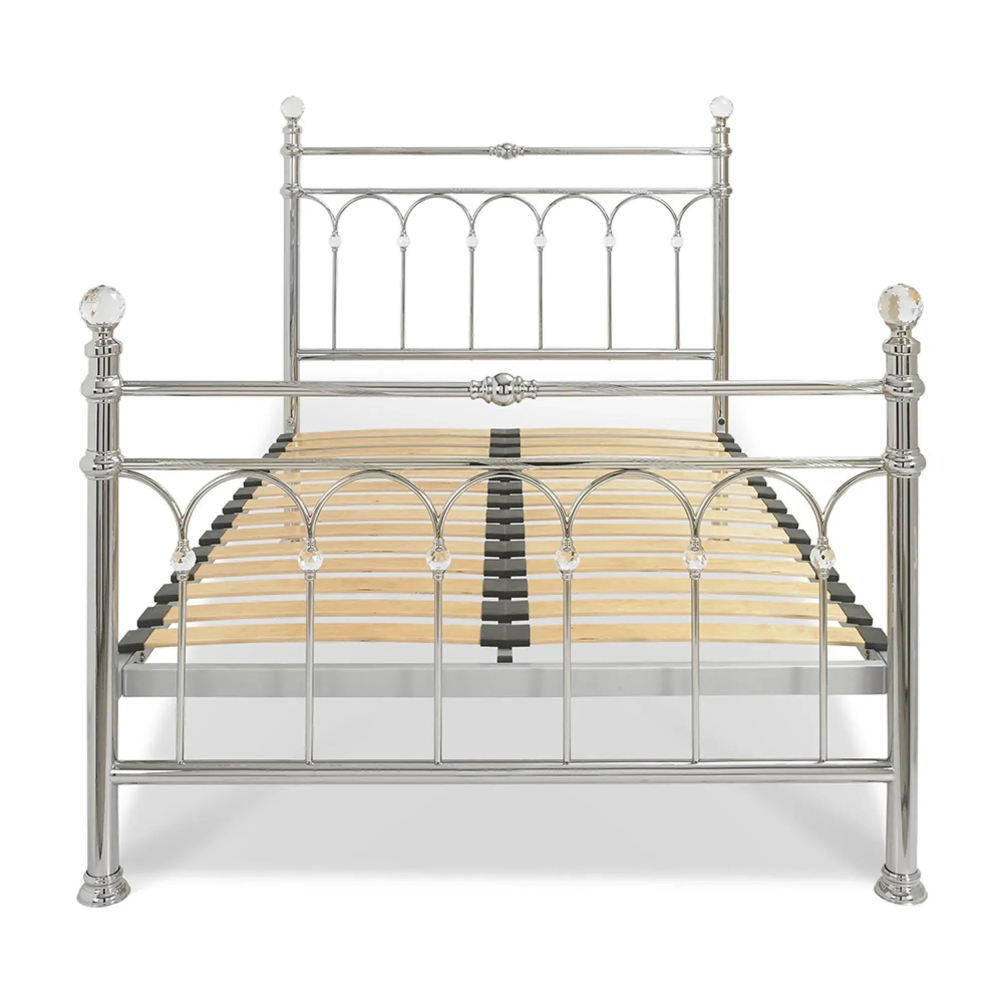 Krystal Double Bedstead - Shiny Nickel