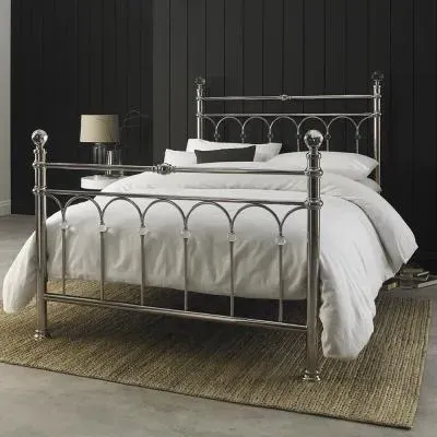 Krystal Double Bedstead - Shiny Nickel