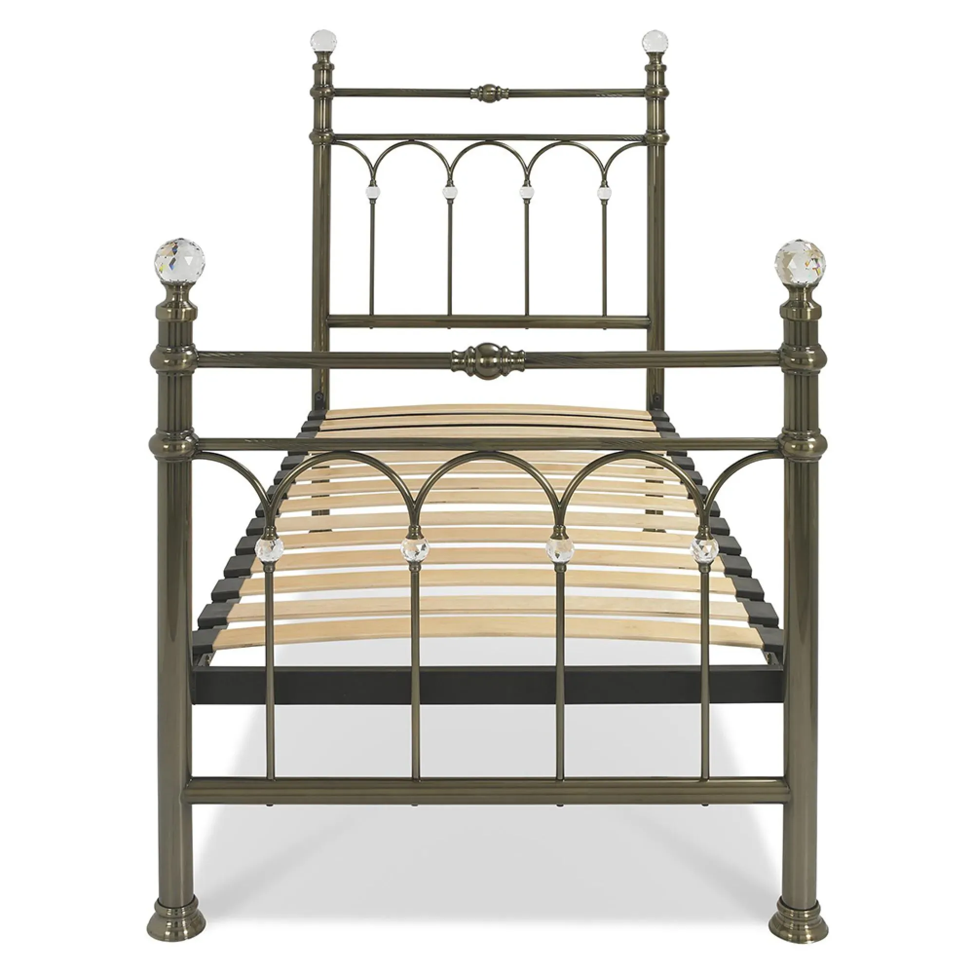 Krystal Single Bed Frame - Antique Brass