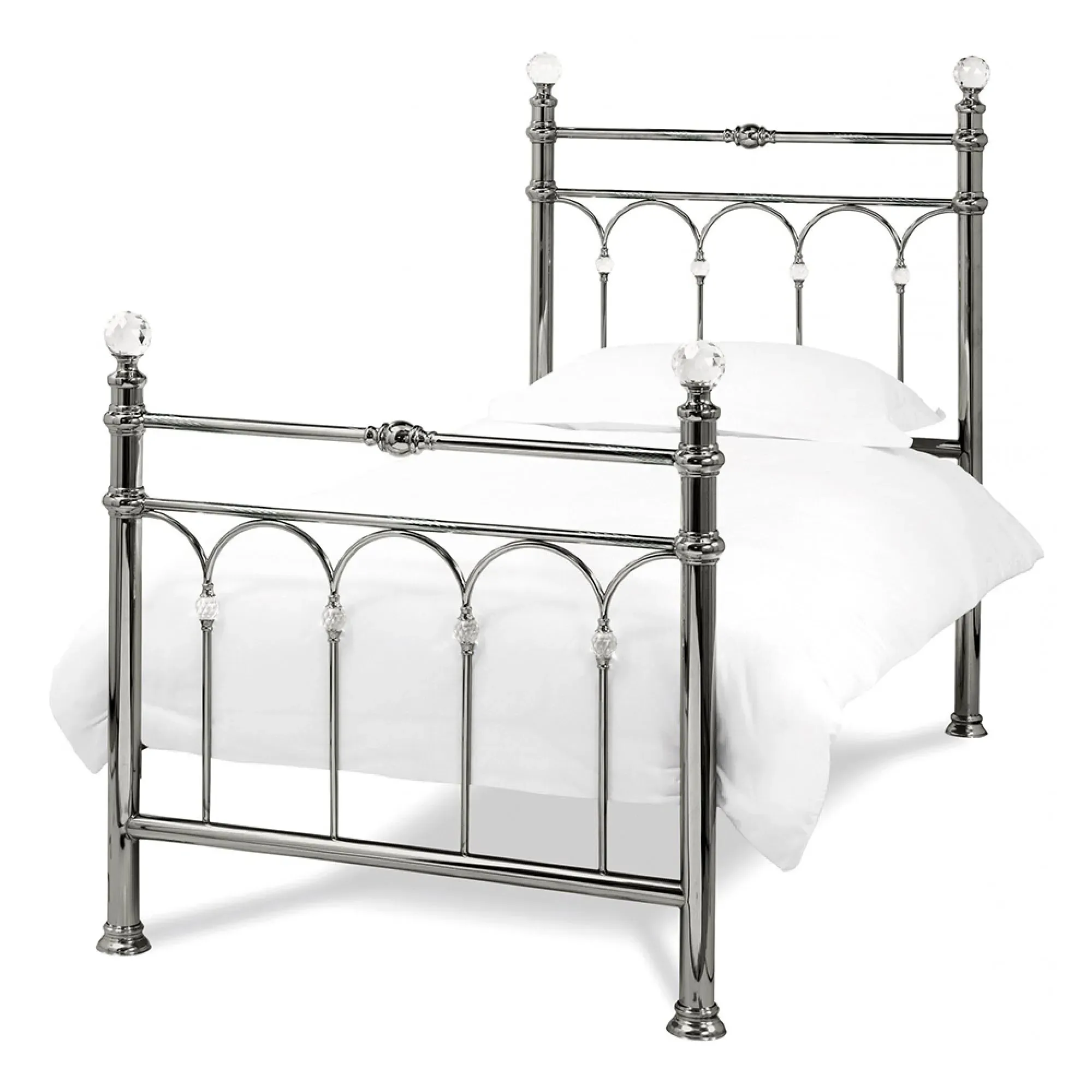Krystal Single Bed Frame - Antique Nickel