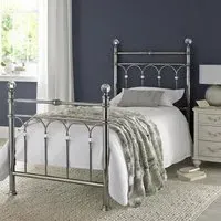 Krystal Single Bed Frame - Antique Nickel