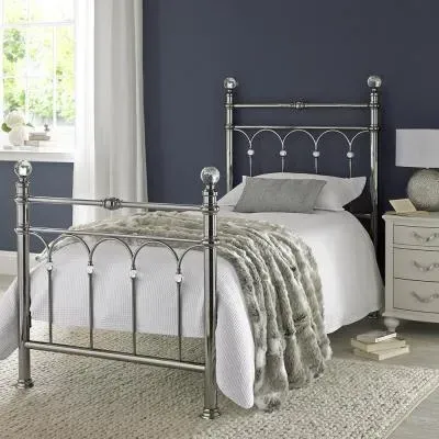 Krystal Single Bed Frame - Antique Nickel