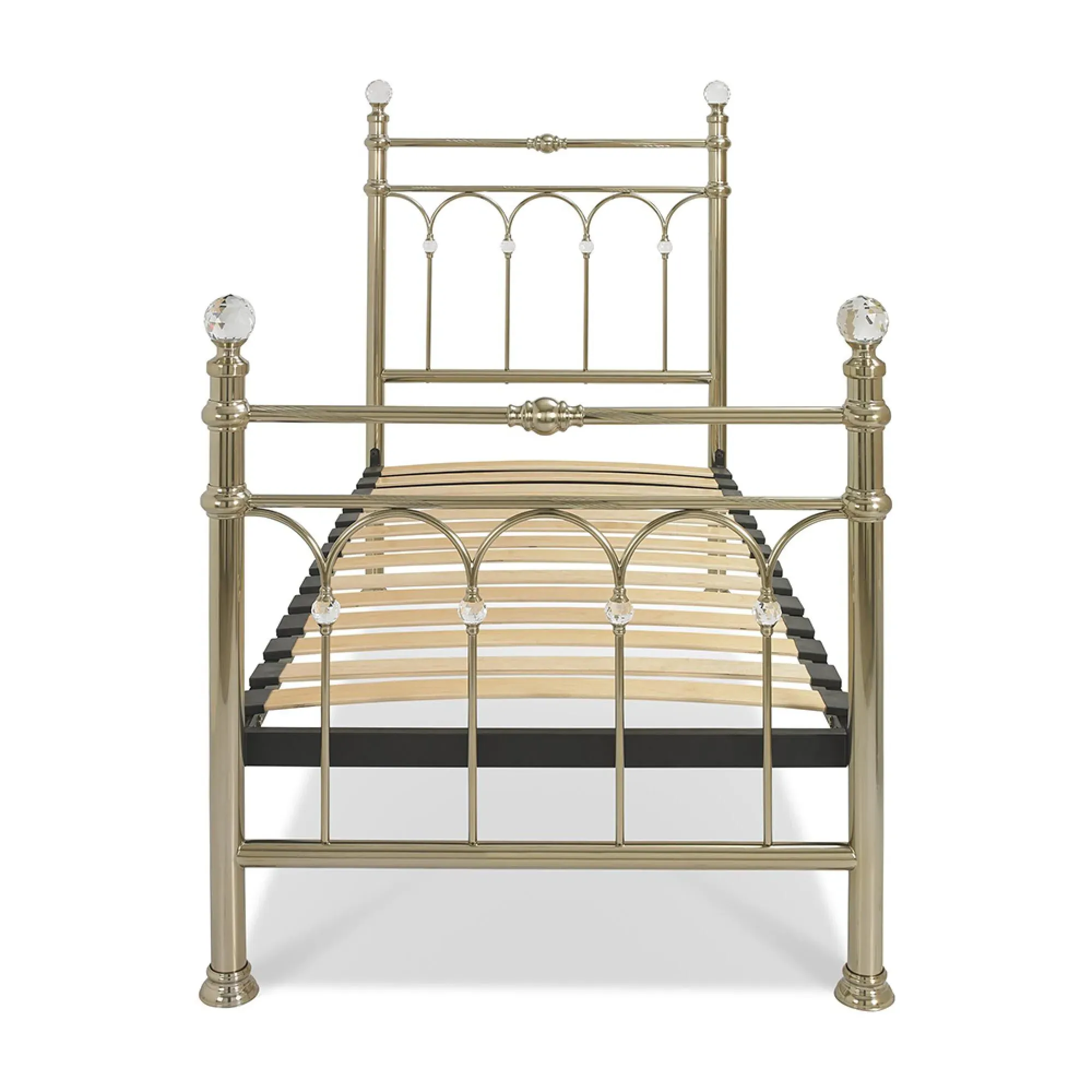 Krystal Single Bed Frame - Champagne Brass