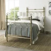 Krystal Single Bed Frame - Champagne Brass