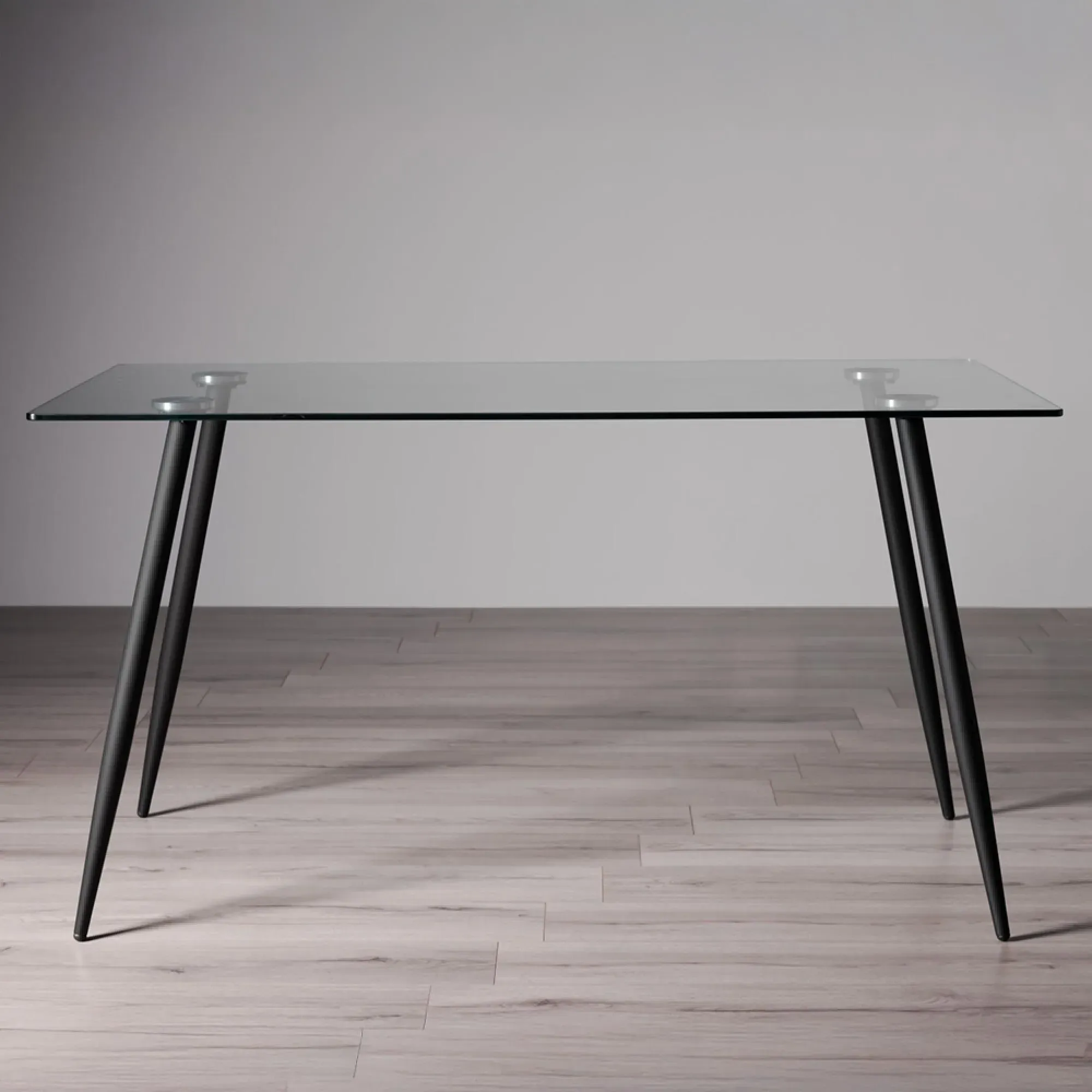 Martini 6-Seater Dining Set with 4 Mondrian Chairs - Clear Glass