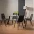 Martini 6-Seater Dining Set with 4 Mondrian Chairs - Clear Glass