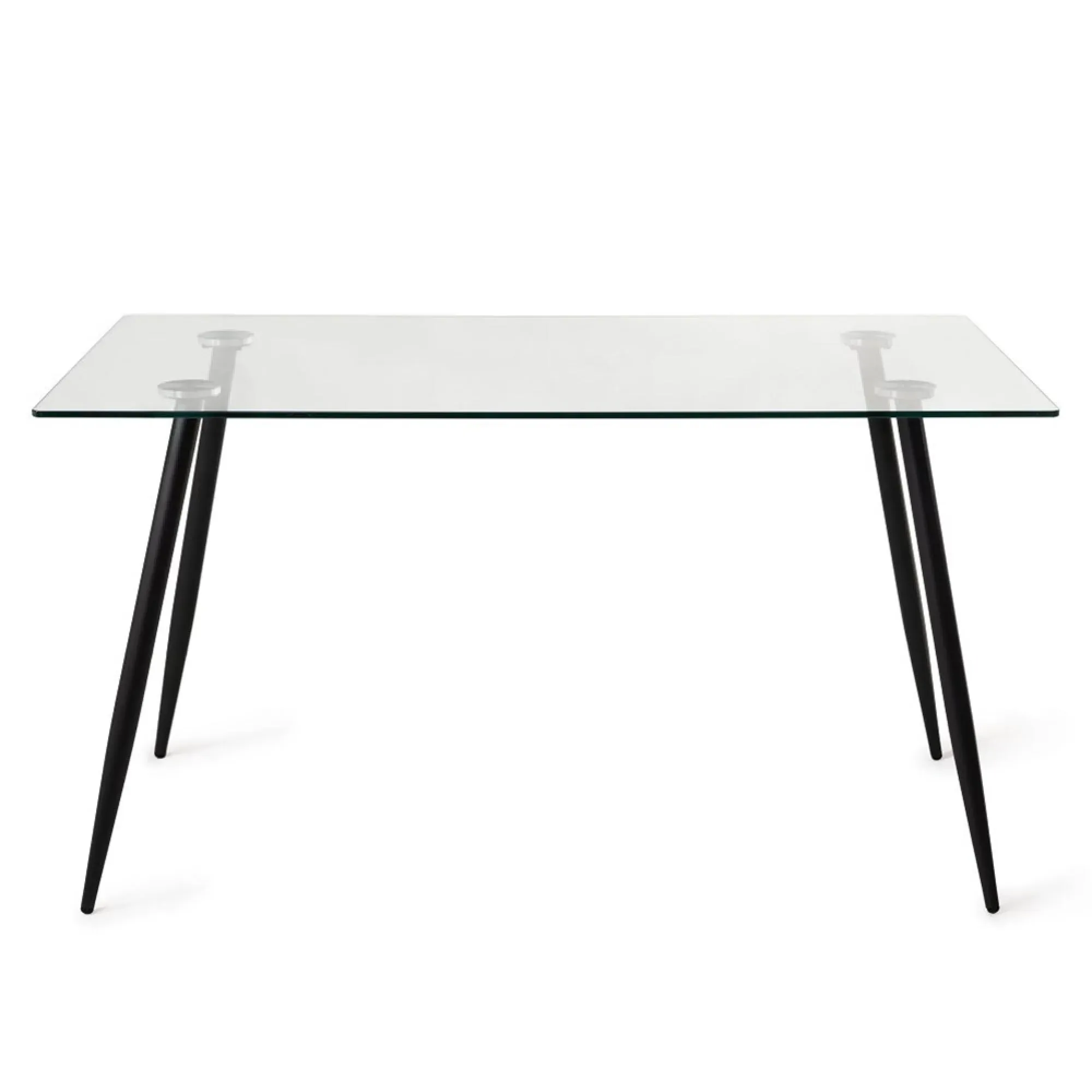 Martini 6-Seater Dining Set with 4 Mondrian Chairs - Clear Glass