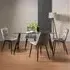 Martini 6-Seater Dining Set with 4 Mondrian Chairs - Clear Glass