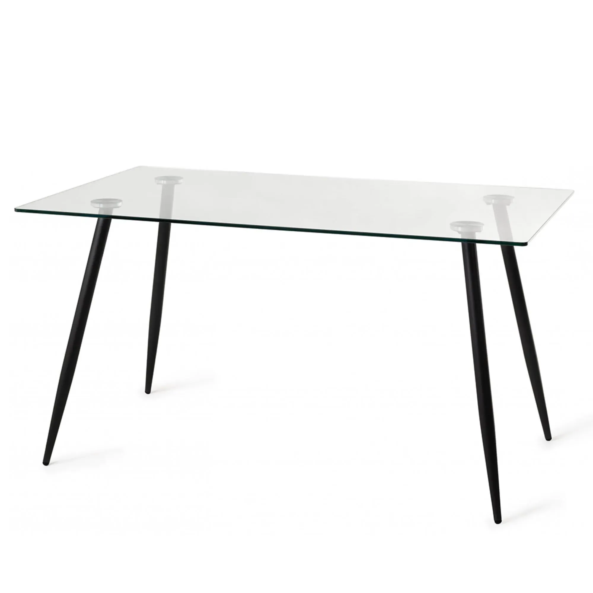 Martini 6 Seater Dining Table - Clear, Tempered Glass