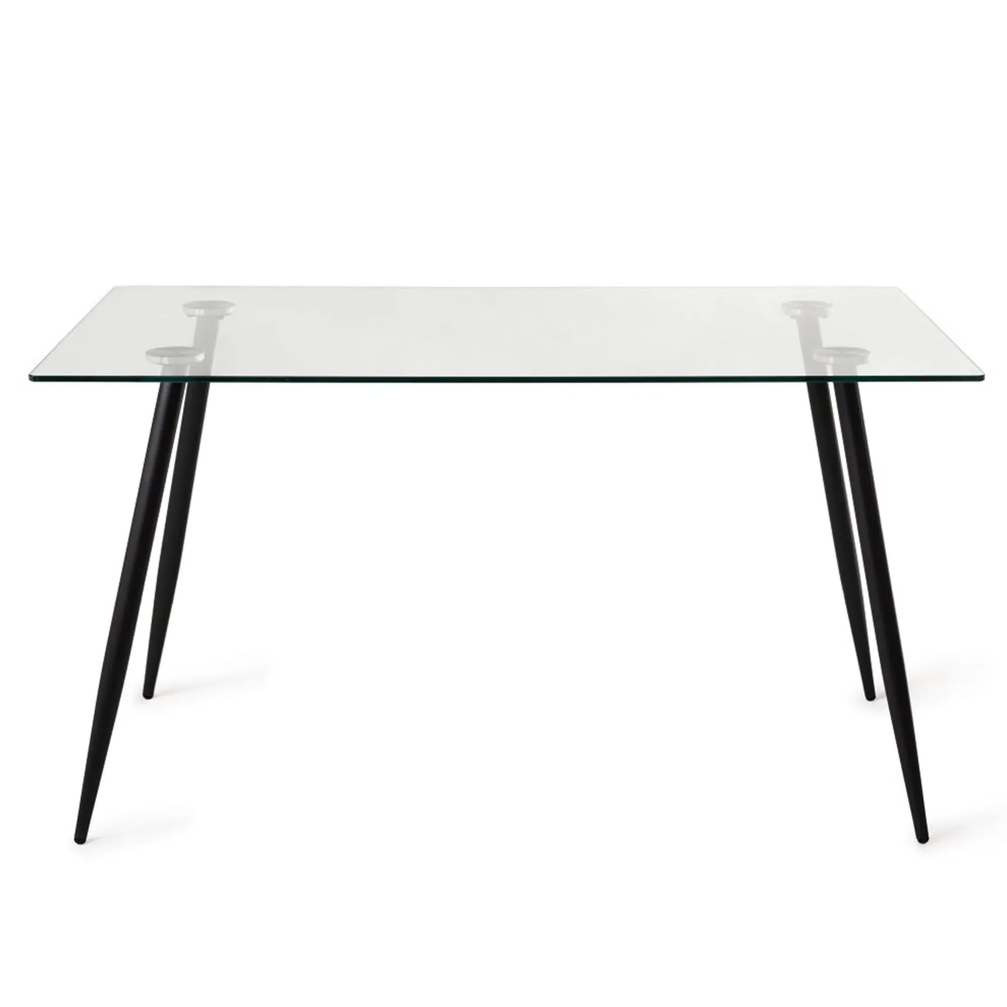 Martini 6 Seater Dining Table - Clear, Tempered Glass