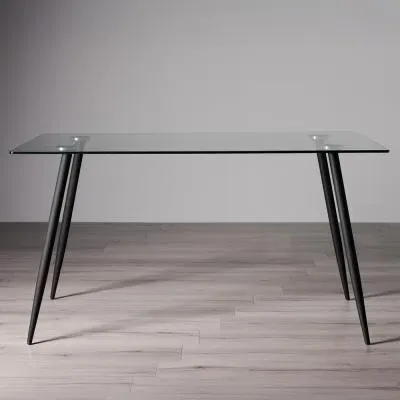 Martini 6 Seater Dining Table - Clear, Tempered Glass image