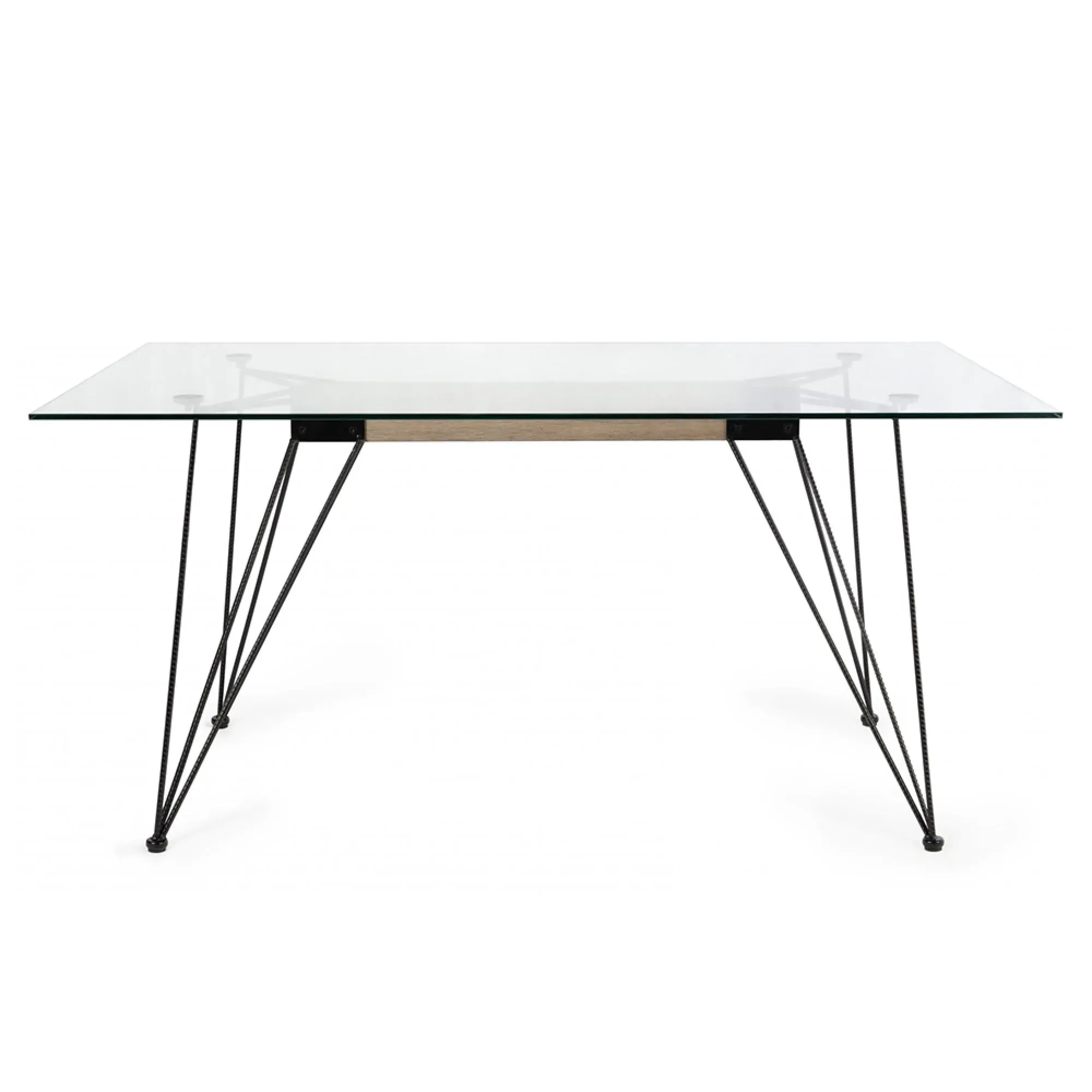 Miro 6 Seater Dining Table - Clear, Tempered Glass