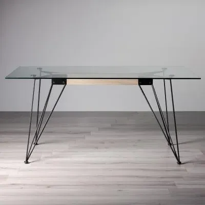 Miro 6 Seater Dining Table - Clear, Tempered Glass image