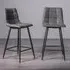 Mondrian Barstool - Dark Grey, Faux Leather