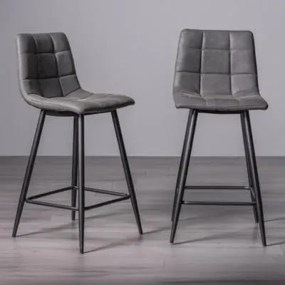 Mondrian Barstool - Dark Grey, Faux Leather image