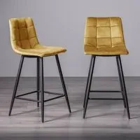 Mondrian Barstool - Mustard, Velvet
